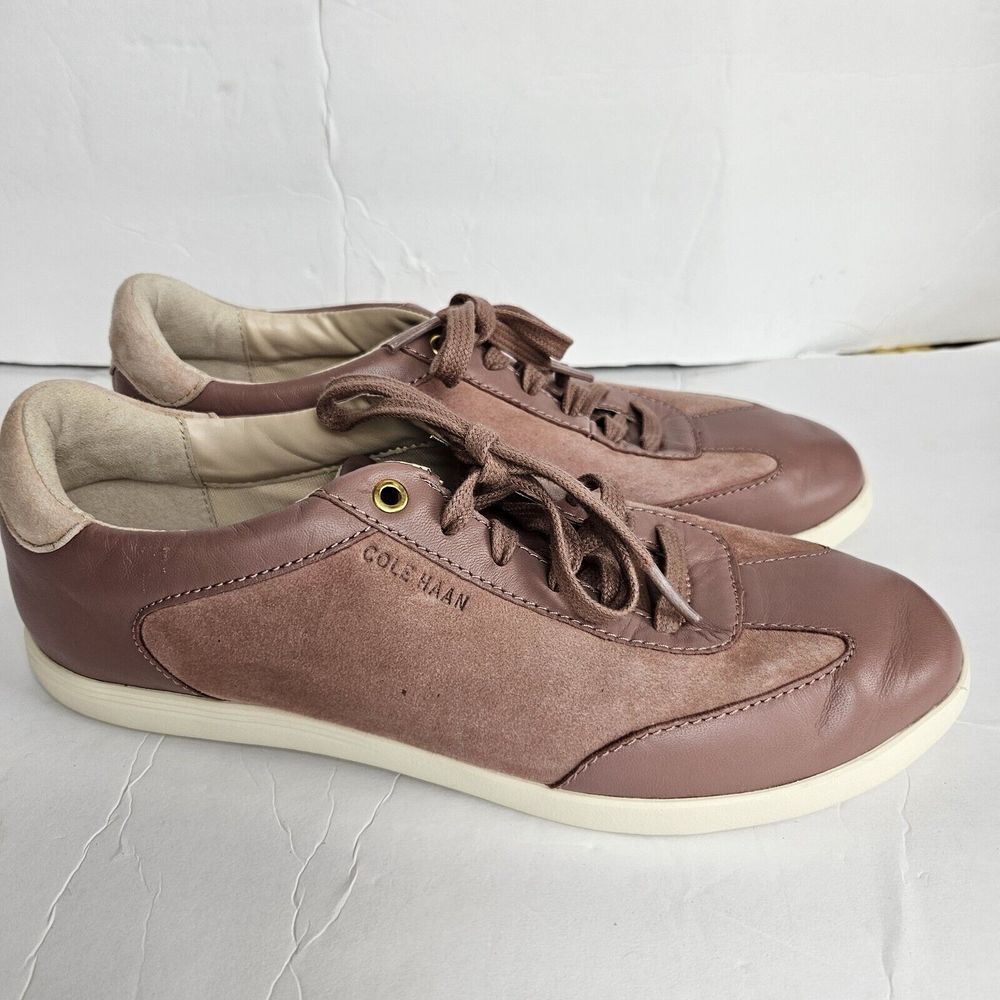 COLE HAAN‎ Burlwood Grand Crosscourt Suede Leather Sneaker 8 Mauve Purple Light - Picture 4 of 8